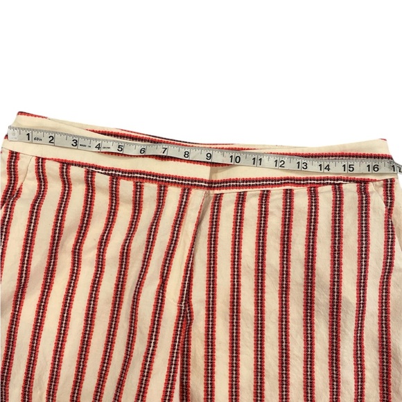 Loft Red and Cream Striped Shorts Women’s Size 8 - Picture 6 of 7